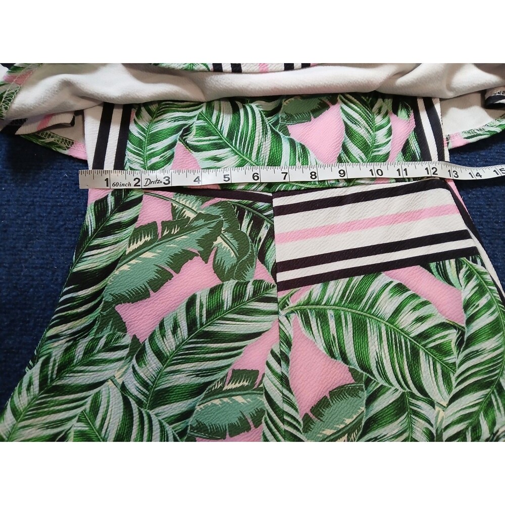 PrettyLittleThing Tropical off shoulder jumpsuit Boho  wide leg 6 - Picture 5 of 8